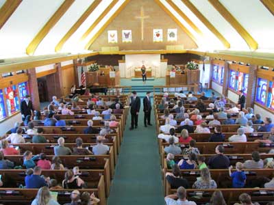 inside the sanctuary of Zion United Methodist Church